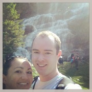 G, me, and a waterfall